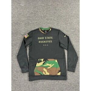 Nike Ohio State Buckeyes Sweater Mens Small Black Camo Sweatshirt DD4317-010